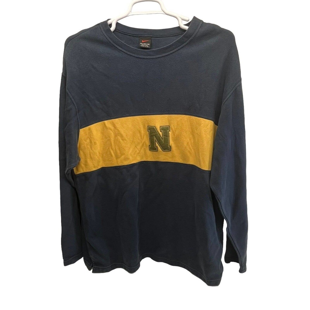 Vintage Nike Sweatshirt Mens XL Blue Swoosh Notre Dame Academy Football Pullover